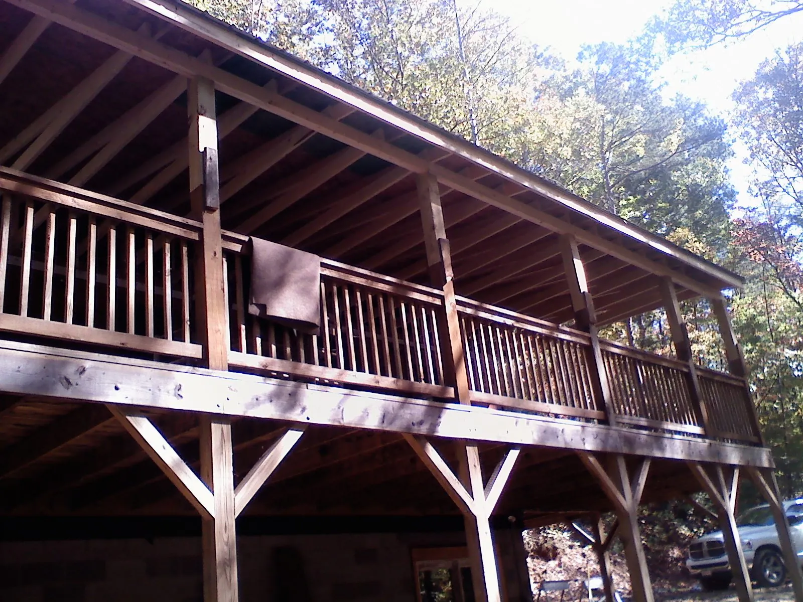 Timber framing under a new elevated porch and deck — Roof Leak Repair in Tunnelton by Roofing Brothers